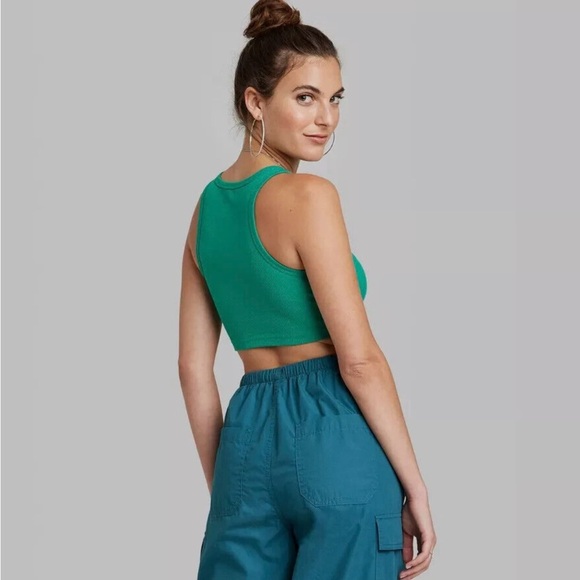 Women Tiny Tank Top Teal Green Size XL - Picture 3 of 5